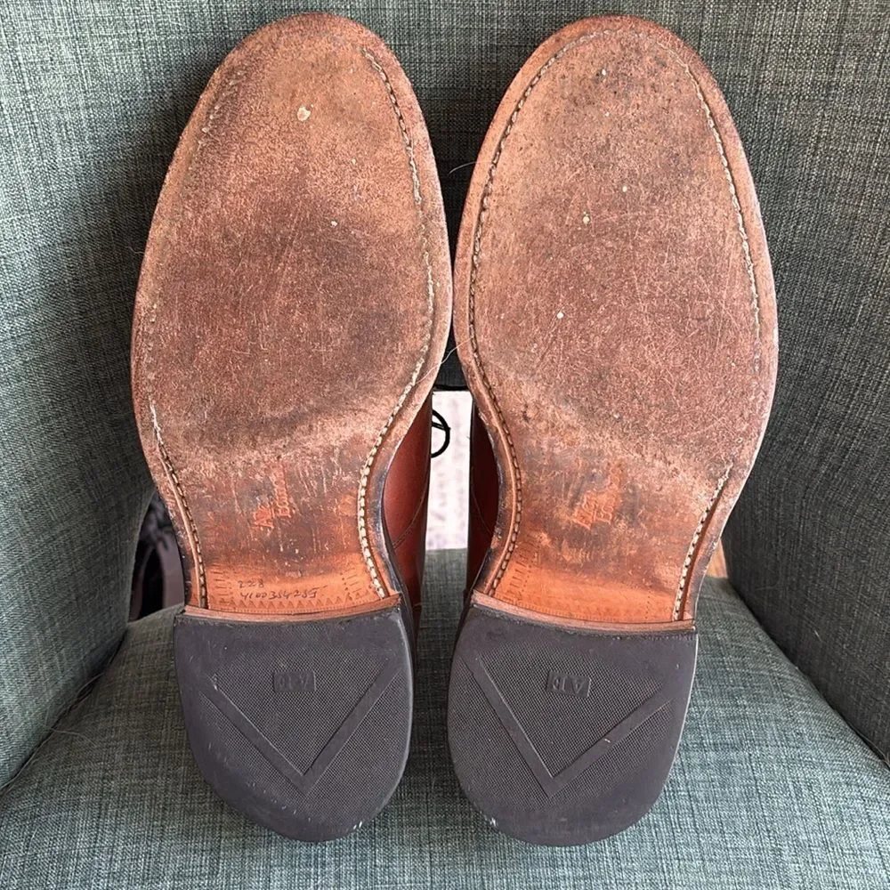 Allen Edmonds Men’s Bradley Rich Brown Leather Oxfords loafers size 8.5 C Work